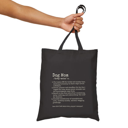 Dog Mom Cotton Canvas Tote Bag