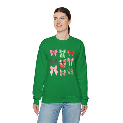 Christmas Coquette Bows Unisex Crewneck Sweatshirt