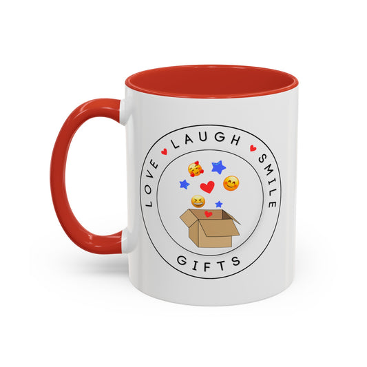 Love Laugh Smile Gifts Logo Accent Coffee Mug, 11oz