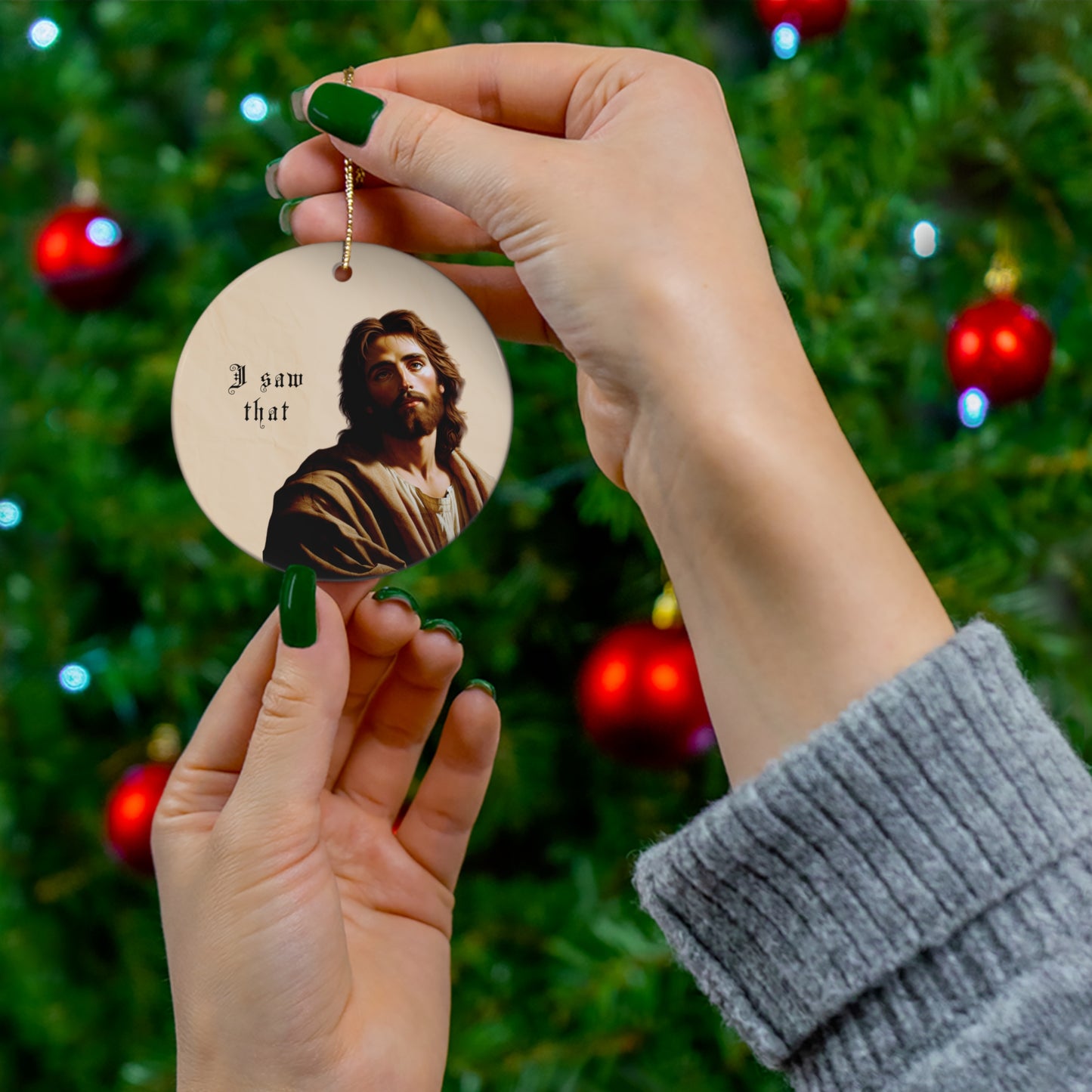 Jesus Saw That Ceramic Ornament