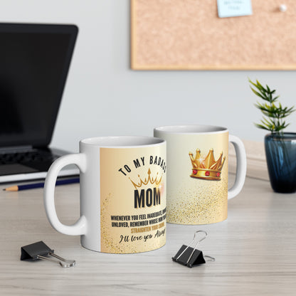 Badass Mom Ceramic Mug, 11oz