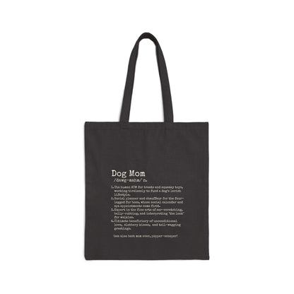 Dog Mom Cotton Canvas Tote Bag