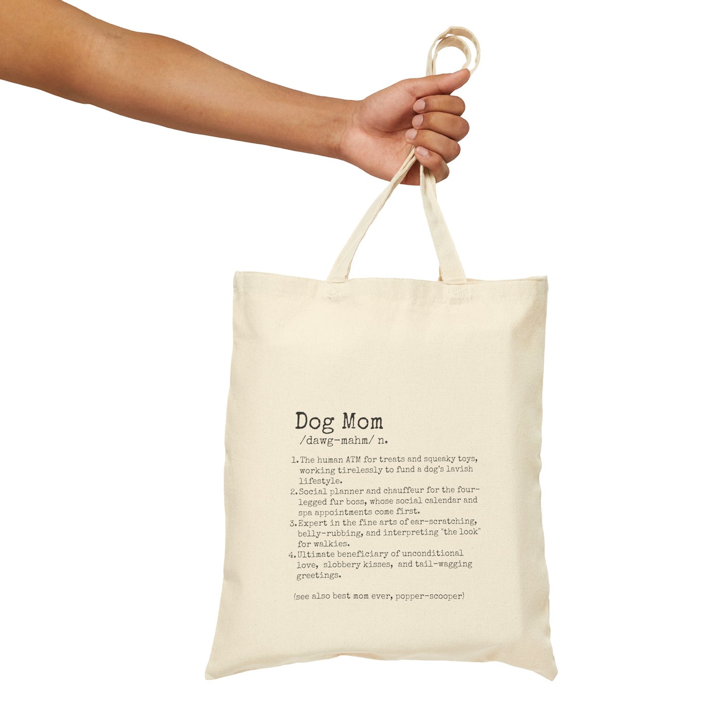 Dog Mom Cotton Canvas Tote Bag