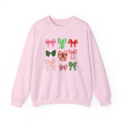 Christmas Coquette Bows Unisex Crewneck Sweatshirt