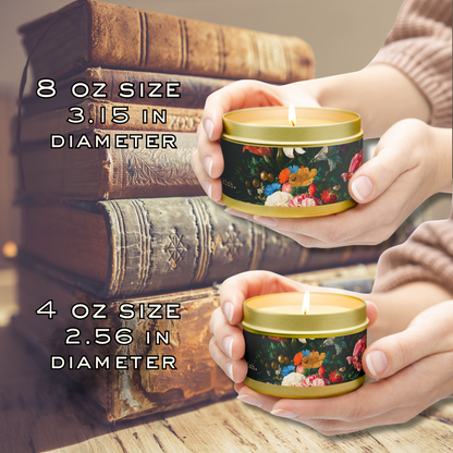 Bookish Floral Tin Candle 4oz or 8oz