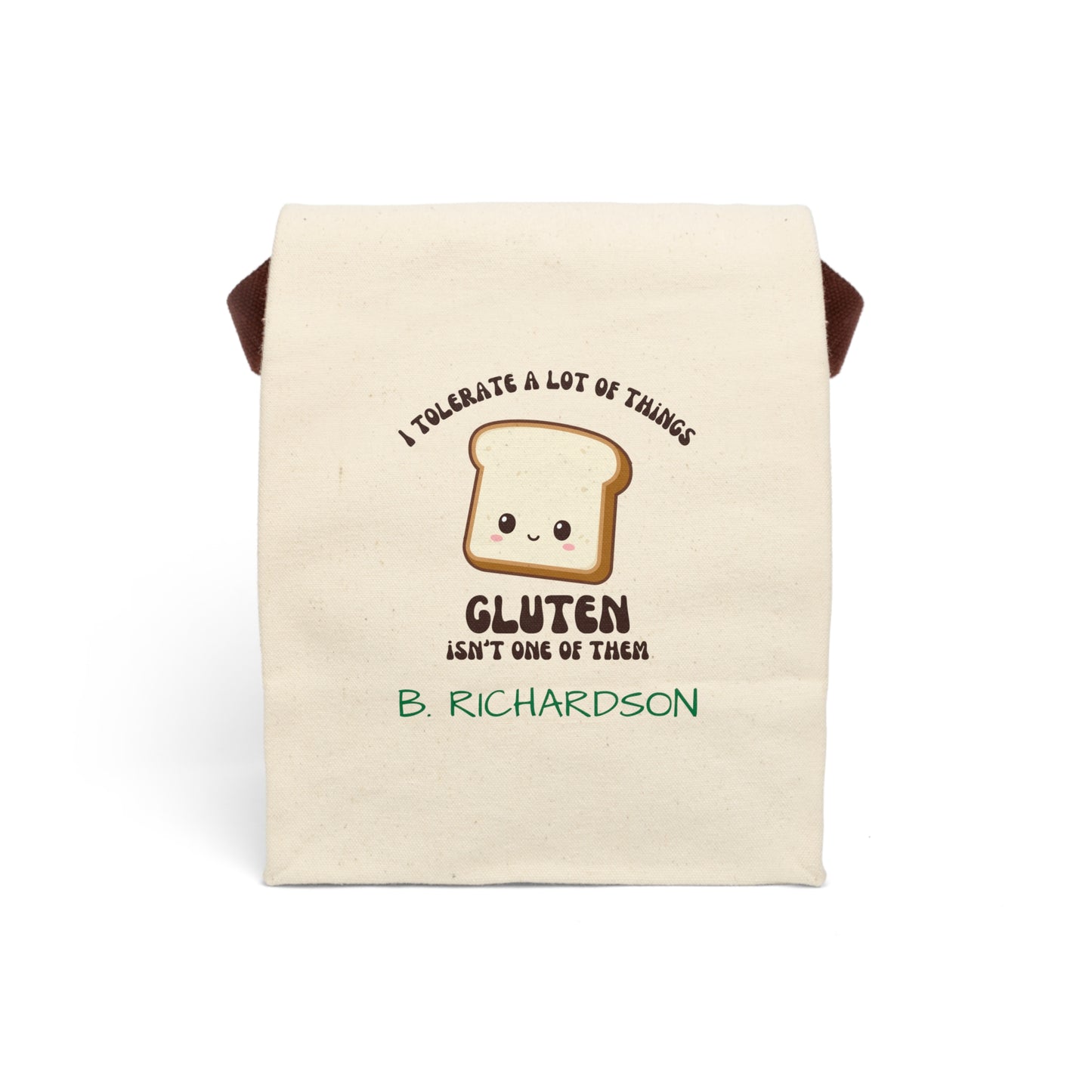 Personalized Gluten Intolerance Canvas Lunch Bag