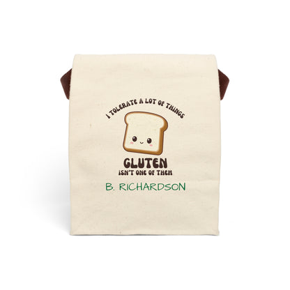 Personalized Gluten Intolerance Canvas Lunch Bag