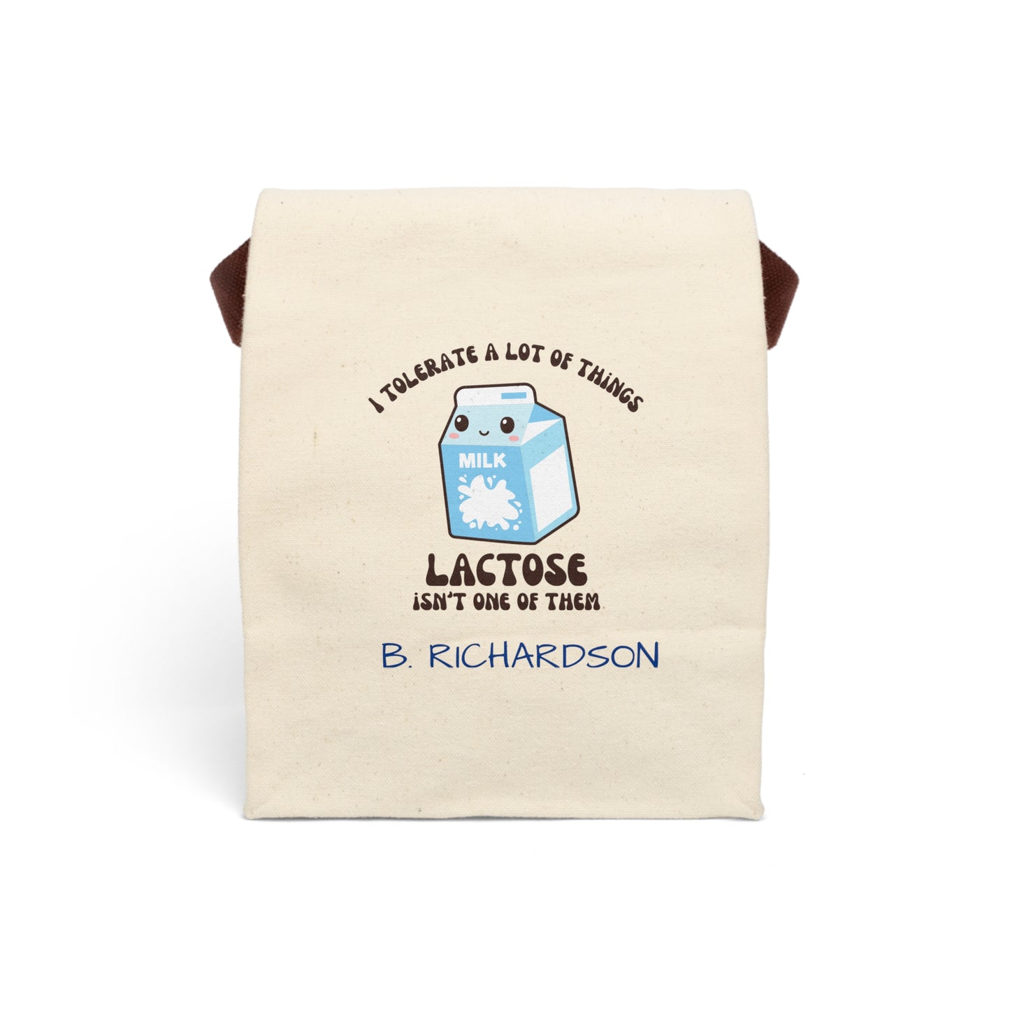 Personalized Lactose Intolerance Canvas Lunch Bag