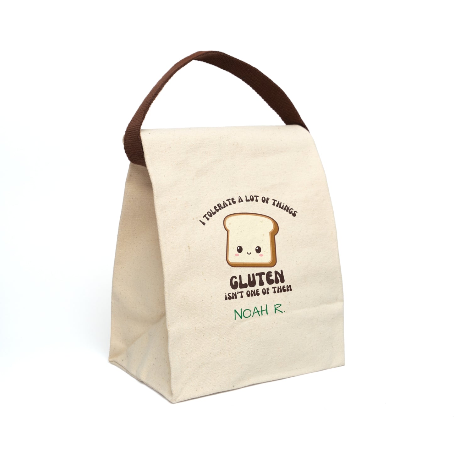 Personalized Gluten Intolerance Canvas Lunch Bag