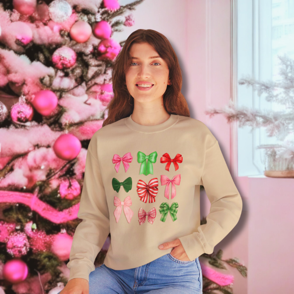 Christmas Coquette Bows Unisex Crewneck Sweatshirt